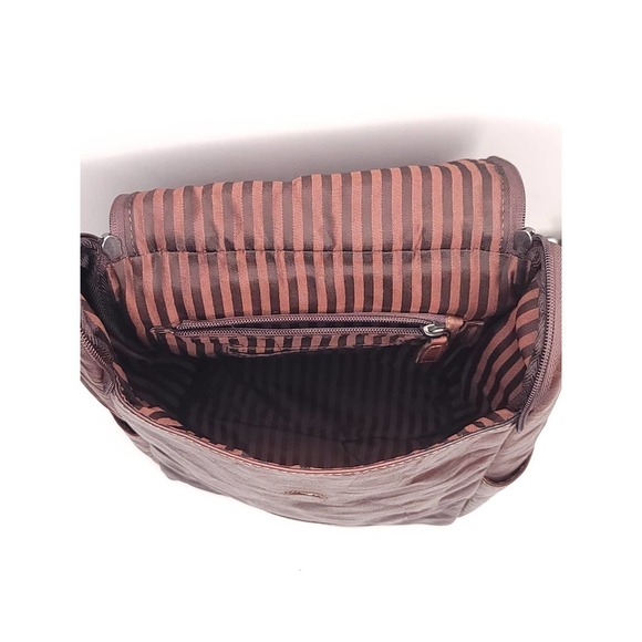 Jack Georges Voyager Convertible Backpack Leather Brown Cognac Unisex - Picture 6 of 7